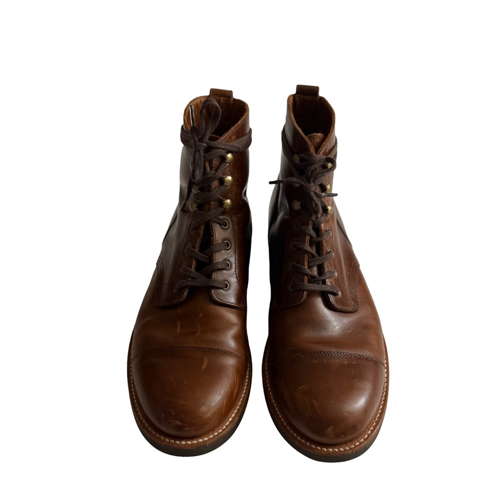 J. CREW Kenton Brown Leather Cap Toe Boots Sz 11 -Rugged Utility & Refined Style - Picture 3 of 11